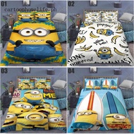 minions 3D printed bed set fitted Bedsheet Single/Twin/Double/queen/king korean cotton