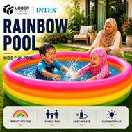 LODER INTEX Rainbow Inflatable Swimming Pool Kids Family Outdoor Portable Baby Play Pool Summer Tub