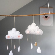 Lovely Hanging Cloud Water Drop Felt Tent Kids Room Ornament Party Decoration