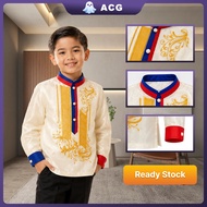 Barong Tagalog Costume for Kids Boys Embroidery Modern Sinag Barong Buwan ng Wika Premium Fabric
