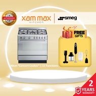 SMEG SUK91MFX9 90cm Dual Fuel Cooker – Gas Hob 5 Burners & 115L Electric Oven Multifunction