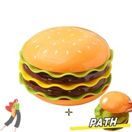 PATH Mini Dinner Plate, Plastic Burger-Shaped Stackable Hamburger Plate Set, Funny Multi-functional 