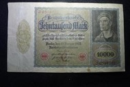 [鈔集錢堆]1922年 德國 大票幅紙鈔 面額 10000馬克(C字) 壹張 P82