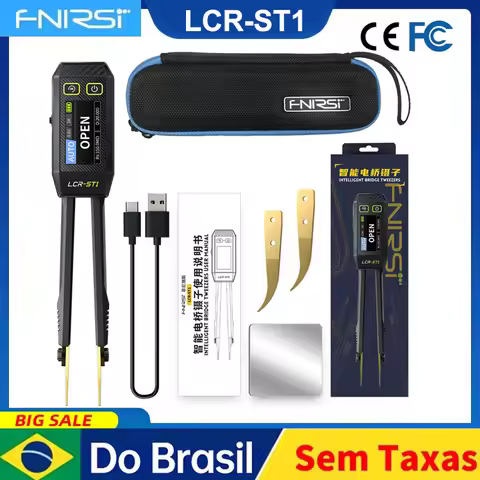 FNIRSI LCR-ST1 Smart Bridge Tweezer LCR SMD ESR Tester Resistance Capacitance Inductance Continuity 