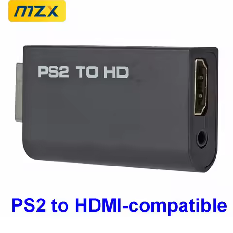 MZX PS2 to HDTV Converter Video Audio Adapter 1080P HDMI-compatible 480i/480p/576i 3.5mm Output Gami