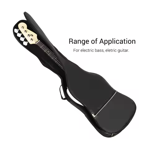 Electric Bass Guitar Bag Backpack 20mm Padded for Electric Bass and Guitar Black Electric Guitar Bag