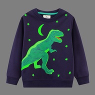 1-8 Years Old Grey Luminous Boys Hoody Dinosaur Hoodies Glow-in-the-dark Unisex Outerwear Children Clothes 1 2 3 4 5 6 7 8 Years Old OKH239554