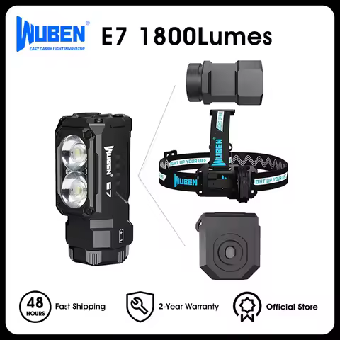 WUBEN E7 1800 Lumen Rechargeable Mini Flashlight 6 Modes EDC Flashlight Torch Typ-C Rechargeable LED