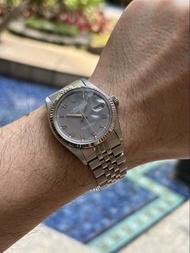 二手、原裝勞力士 Rolex Datejust 16014、罕有灰色細羅馬字面