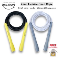 DASHROPE 200g Jump Rope 7mm Licorice Long Handle Premium PVC Skipping Ropes Tali Lompat Berat Weight