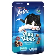 Dry Cat Treats FELIX Play Tubes Tuna & Crab Flavours 50g