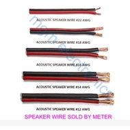 1METER ACOUSTIC Speaker Wire AWG 22, 18, 16, 14, 12 RED/BLACK Heavy Duty Wire