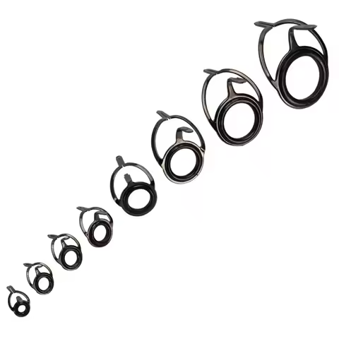 8pcs/set Fishing Rod Eye Ring Stainless Steel Ceramics Bait Casting Rod Guides Rod Building Repair E