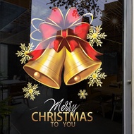 Christmas Bell Decoration Glass Door Stickers Shopping Mall Shop Christmas Scene Layout Window Grill