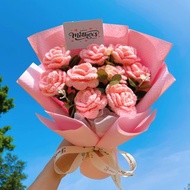 母親節限定 9朵手作粉玫瑰花束