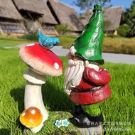 Garden Ornaments Dwarf Lawn Lamp Ornaments Resin Mushroom Solar Energy Crafts Outdoor Courtyard Deco