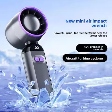 Mini Fan Bladeless Turbo Mini Handheld Fan Portable Small Wind Cannon USB Desk Cooling Fan Rechargea