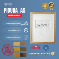 KAYU A5 Photo frame/Wood frame/Pine Wood frame/No Glass/A5 Paper