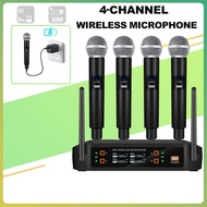 Karaoke Wireless Microphone 4 Channel UHF Wireless Microphone System professional Studio Microphone 