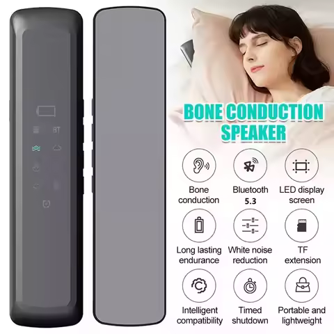 Bluetooth5.4 Sleep Pillow Speakers,mini Bone Conduction Portable TF Card Music Sleep Aid,with Stereo