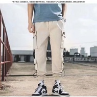 [READY STOCK] 6 pockets Long Cargo pants for men Overalls mens spring version Korean version baggy p