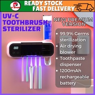 Ultraviolet/UV-C Sterilizer Toothbrush Holder Toothpaste Dispenser Rechargeable Built-in Battery Kil