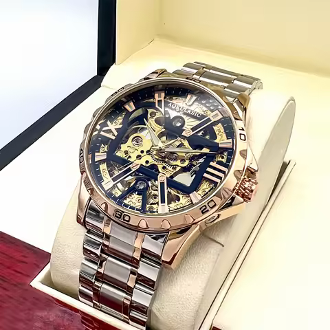 AOKULASIC Luxury Royal Mechanical Watches Luminous Hands Fashion Business Skeleton Automatic Watch f