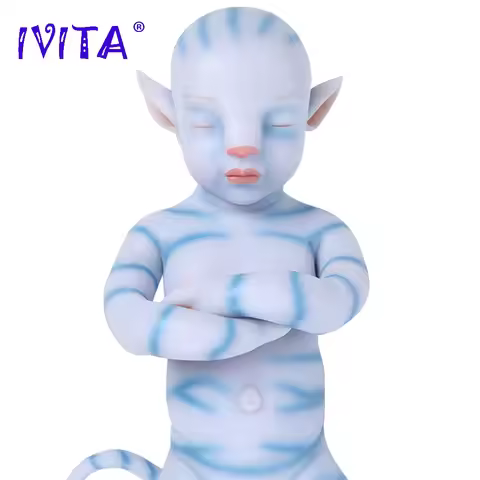IVITA WG1806 51cm 2900g 100% Full Silicone Reborn Baby Dolls Lifelike Sleeping Baby Eyes Closed Avat