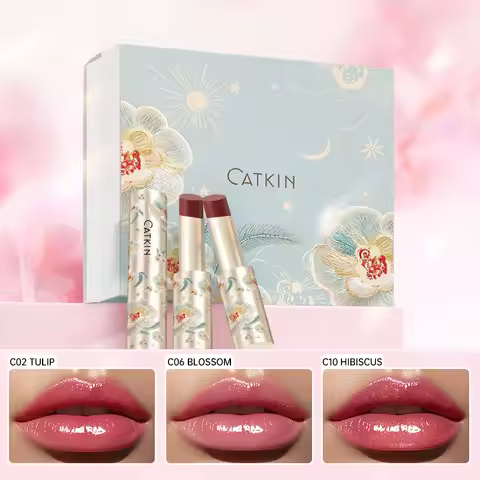 CATKIN GLOSSY LIP BALM Hydrating Lip Balm in 6 Vibrant Colors Moisturize, Protect & Soothe