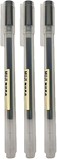 Muji Gel Ink Ball Point Pen, Black, 0.5mm, Pack of 3 (Japan Import)