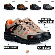 Sepatu Safety Sporty Kasual Low Cut Original Ujung Besi Full Jahit Anti Slip Lavio Genesis