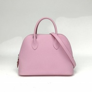 HERMES Bolide保齡球包25錦葵紫Epsom皮B刻銀扣肩背包