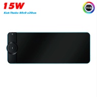 Tấm Lót Chuột Led RGB 80x30 Kiêm Sạc Không Dây 15W Cho Điện Thoại