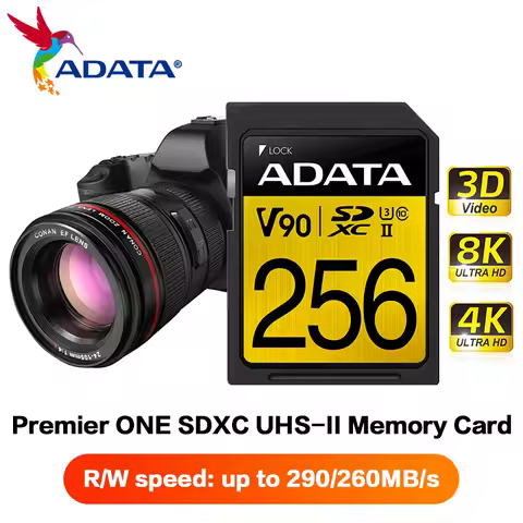 Original ADATA Premier One SD Card SDXC 128GB UHS-II V90 Write 260MB/s Flash Storage Card 64GB 256GB