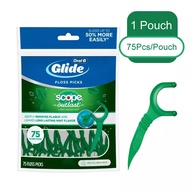 Oral B Mint C-shaped Floss Pick 75Pcs Floss Glide Flat Floss Stick Mint Thread Ultra Fine Floss