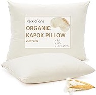 Leinuosen Organic Kapok Neck Roll Pillow 26" X 20" Tube Roll Bolster Soft and Supportive Pillow for 