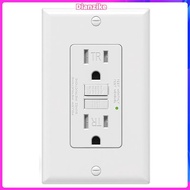 GFCI Outlet 15 Amp, Self-Test GFI Electrical Outlet, Tamper Resistant GFCI Receptacle with Wall Plat