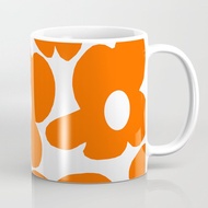 Retro Orange Flower White Background decor society6 buyart Coffee Mug