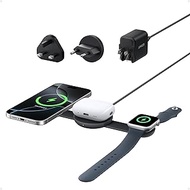 Anker MagSafe Compatible MagGo UFO 3-in-1 Charger, Wireless Charging Station, 15W Qi2 Certified, Fol