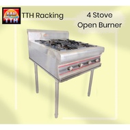 Stainless Steel 4 Stove Open Burner Dapur Kwali Range