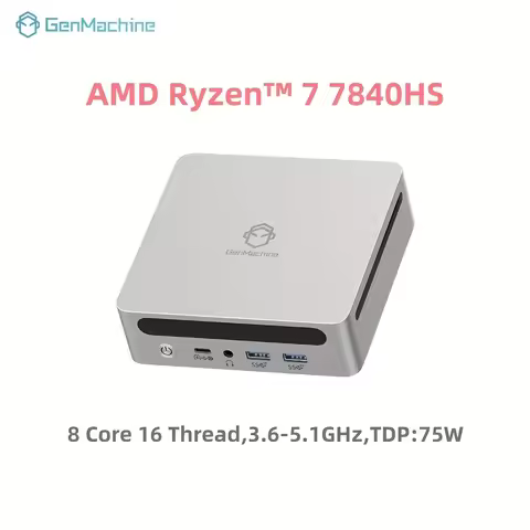 WIFI6 BT5.2 Pc Game Diy Gaming Computer Ordenador Genmachin AMD 7840HS MINI PC Windows 11 Ryzen LPDD