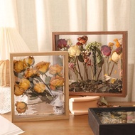 Flower Display Frame Transparent Bouquet Dry Flower Wood Frame Display Box Wall Mount Flower Specime