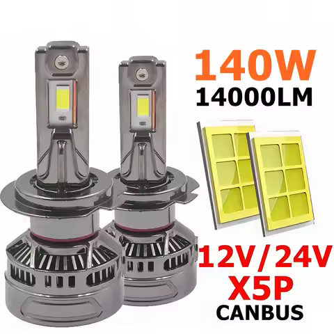 X5P 140W H7 LED Headlight Bulbs 14000LM H1 H8 H4 H7 H11 hb3 hb4 9005 9006 9012 Car LED fog Lights H4