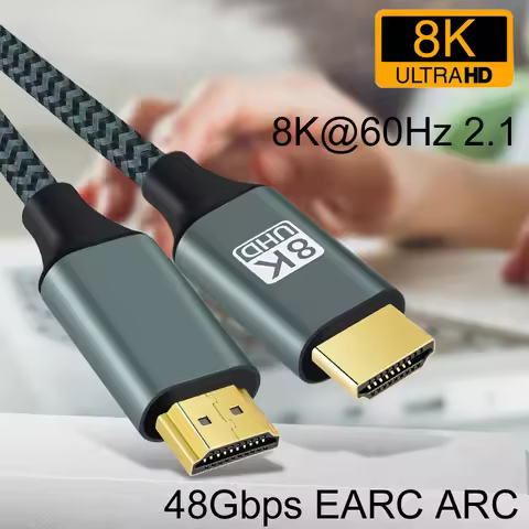 Braid 8K HDMI 2.1 Cable 8K@60Hz 4K@120Hz 48Gbps EARC ARC HDCP Ultra HDR For Video PCV Compatible Lap