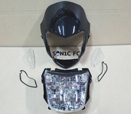 หน้ากากหน้า โซนิค (sonic) รุ่นแรก ปี2000-2001 สีดำเงา พร้อมไฟหน้า และฝาไฟเลี้ยวใส