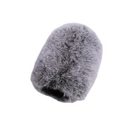 TEMU Furry Microphone Windscreen Pop Filter - Plush Gray Fur Cover For Enhanced Sound Isolation, Com