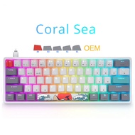 SKYLOONG SK61 keyboard 60% layout mini portable keyboard PBT keycap 61 key RGB backlit wired keyboar