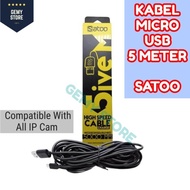 Kabel Data Micro Usb 5 Meter Satoo Ip Camera Usb Devices Cctv 5Meter Terbaru