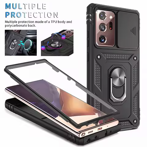 For Samsung Galaxy Note 20 Ultra Case Slide Lens Full Protect PC+TPU Back Cover for Samsung Note20 U