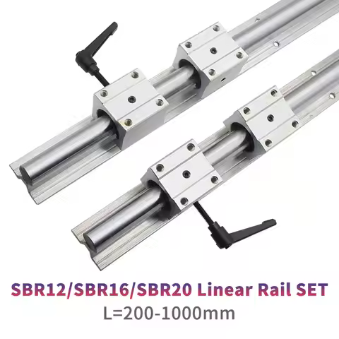 2PC SBR12 SBR16 SBR20 Linear Guide Rail 300 400 500 600 700 800 1000mm Fully Support Rail + 4PC SBR1
